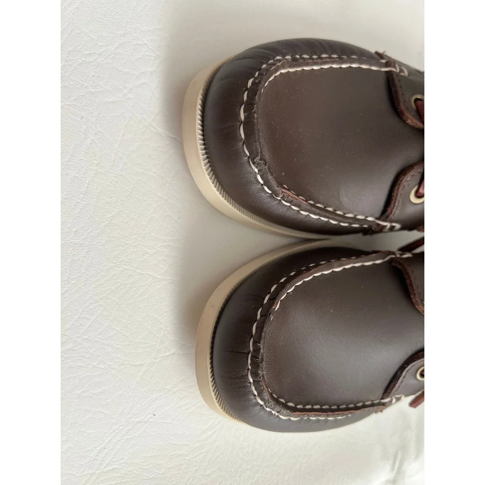 John Kart Two-Eye Boat Shoes Leather Men's 9M Preppy Casual Old Money Neutral